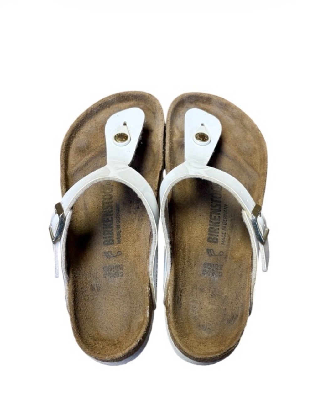 Birkenstock Gizeh Thong Sandal White Patent Leather Women's Size 7 38 - Picture 4 of 11